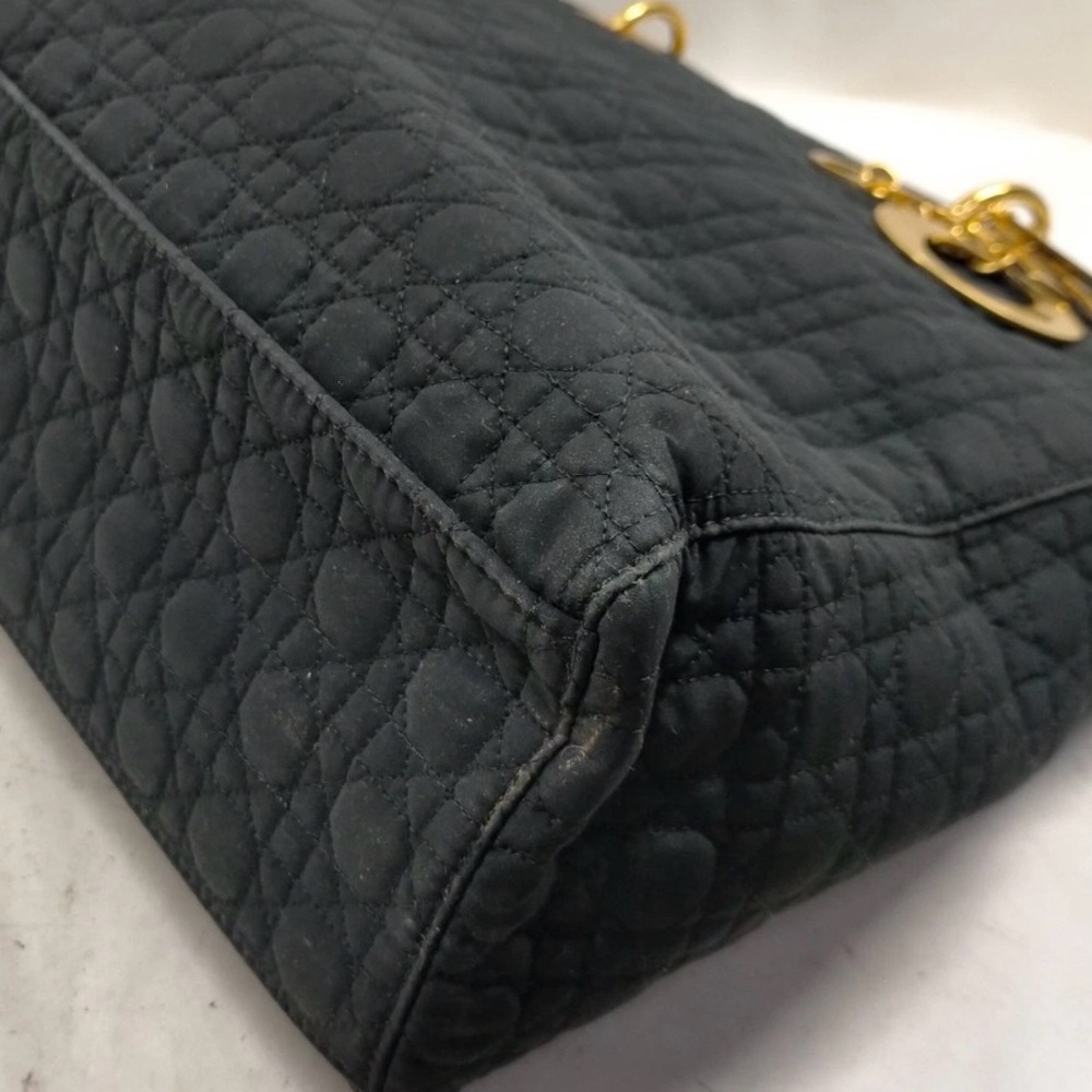 Christian Dior Lady Dior Medium Black Cannage Nylon Gold Hardware - Picture 5 of 9